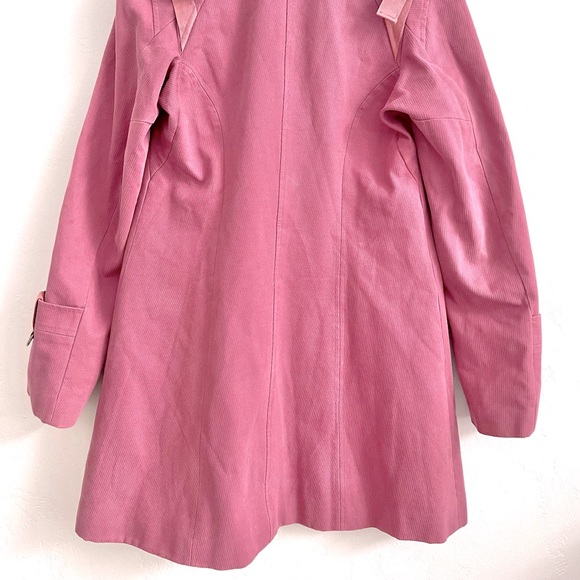 Vintage Rebecca Taylor Pink Preppy Military Peacoat Jacket Canvas Twill Coat Y2K - Picture 8 of 16